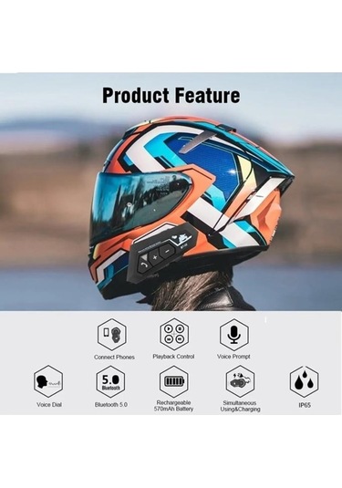 Torima 22 Bluetooth Motosiklet Kulaklığı Intercom Siyah Motorsiklet Kulaklık