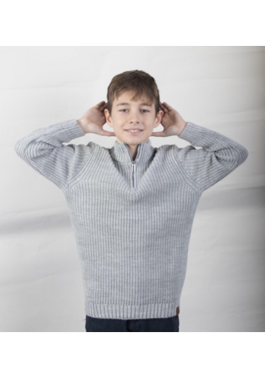 Alexandergardı Dik Yaka Fermuarlı Erkek Çocuk Kazak C23-7108 001