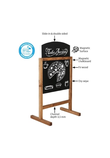 Ahşap Miniboard 60x78cm Siyah Siyah