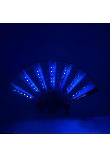 Lacivert Yanıp Sönen Katlanır Led Fan Dans Işıkları Fan Gece Gösterisi Aydınlık Bar Gece Kulübü Parti Hediyeler Karanlıkta Glow