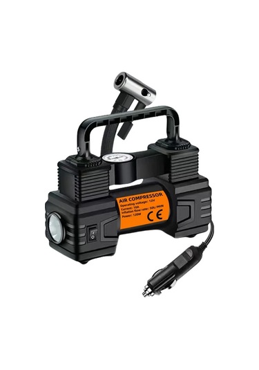 Xuweiwei Portable Air Compressor Pump Orange Hands 12v Araç Tekerlek Basınç Ölçer Led Işık Bisiklet Motor