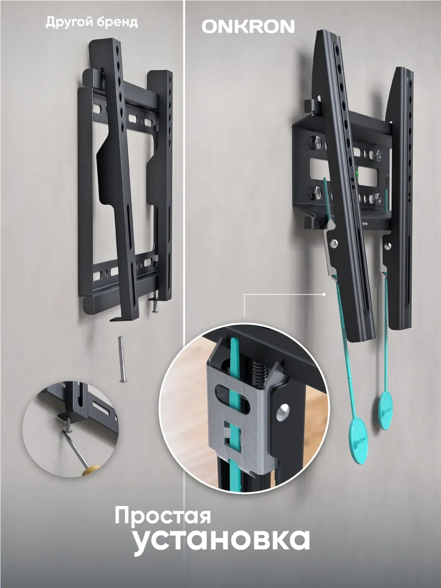 Onkron 17''-43'' Sabit Tv Duvara Montaj Braketi, Siyah Fm1 8136364