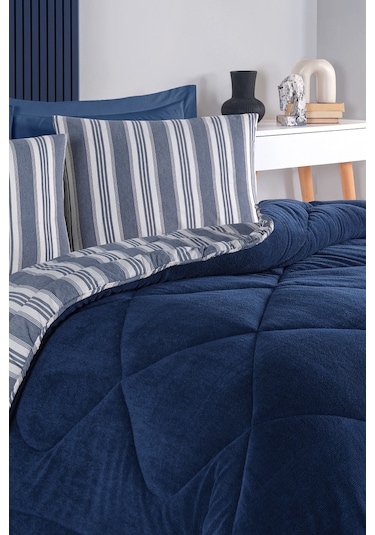 Wellsoft Yorgan Çift Kişilik Soft Line Lacivert Lacivert