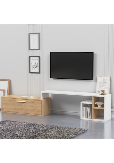 Lagomood Karamel Tv Standı Meşe-beyaz