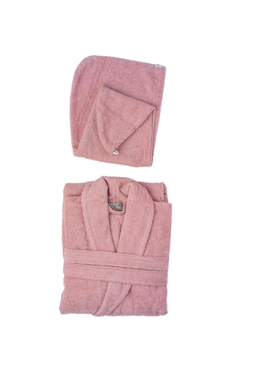 Soley Mayda Ekstra Yumuşak %100 Pamuklu Saç Bonesi & Kadın Bornoz Seti HV.MINERVA.02