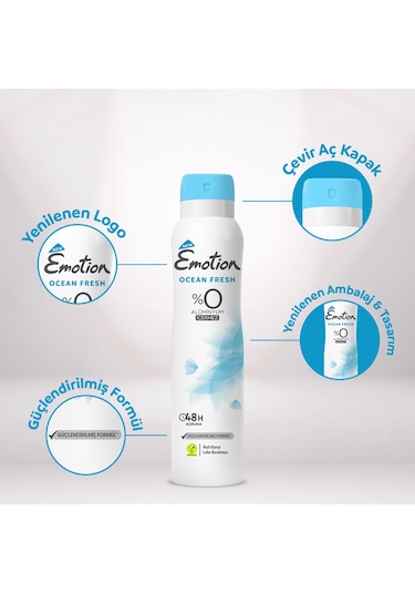 Emotion Ocean Fresh Kadın Sprey Deodorant 6 x 150 ML