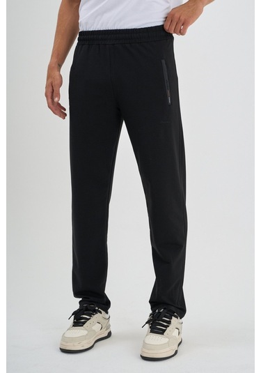 Shooter Sportswear Erkek Antrasit Eşofman Altı Fermuarlı Üç Cep Rahat Kalıp Klasik Paça Siyah