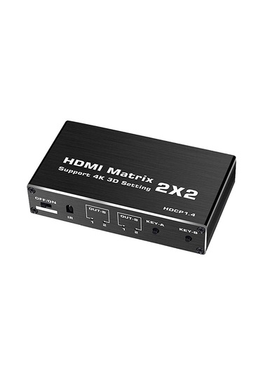 Gplus 4KMX222 2x2 Matrix Switch Splitter HDMI 2.0 4K 2160P HDR