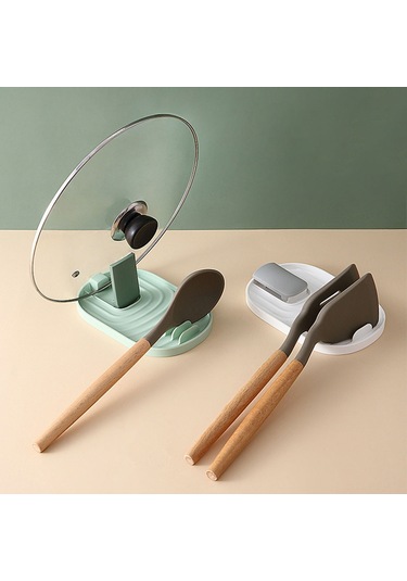 Qingmipy Küçük Mutfak Çelik Tencere Kapağı Tutucu, Gömlek Ve Kaşık Tutucu, Katlanabilir Ve Asılabilir, Isı Dayanıklı, Pratik Depolama