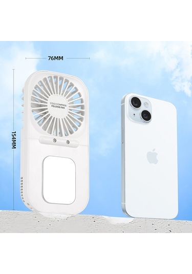 Usb Şarj Katlanır Dış Mekan Handheld Mini Soğuk Sıkıştırma Fan Masaüstü Soğutma Fanı Lacivert