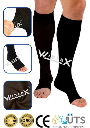 Wibtex Unisex Çift Diz Altı Varis Çorabı