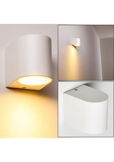 Tek Yönlü Iç - Dış Mekan Dekoratif Aplik - Gün Işığı Ampul Dahil Beyaz