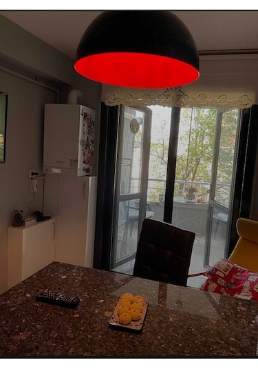 Riolight Modern Parlak Siyah Içi Kirmizi Cafe,Mutfak,Genç Odasi T