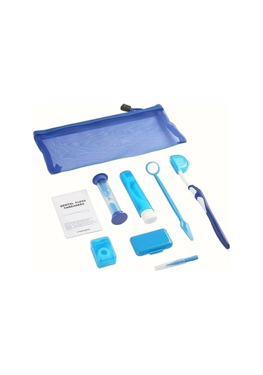 Willowhaven Mavi 8'li Seyahat Diş Fırçası Seti Taşıma Çantası Kamp