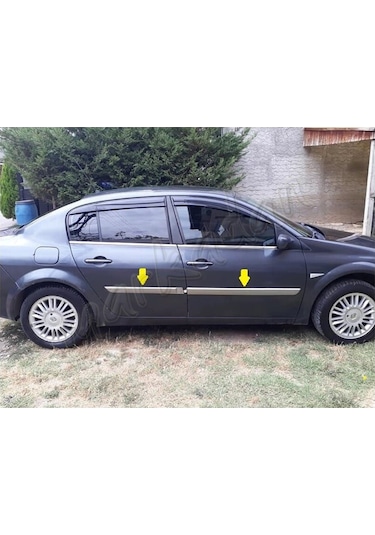 Renault Megane 2 Sedan Krom Yan Kapı Çıtası 2004-2010 4 Parça Pas