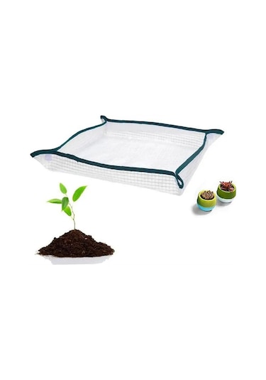 Beyaz-50 Cm Bitki Saksı Değiştirme Kare Mat Su Geçirmez Kalınlaşmak Kapalı Fide Kirli Yakalayıcı Bonsai Etli Saksı Tente