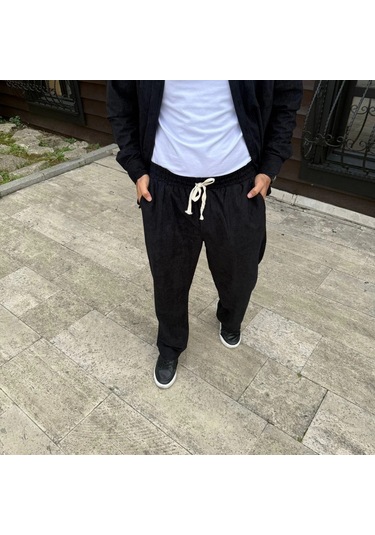 Erkek Kadife Oversize Takım - Gömlek Ve Pantolon İkili Set Füme Corduroy Şıklığı, Rahat Ve Zarif Duruş Yumuşak Dokulu Kadife Kumaş, Düğmeli Gömlek Üst Ve Lastikli Pantolon Alt Parça İle Gün Boyu Konfor- Siyah Çok Renkli Erkek Kadife Oversize Takım - Gömlek Ve Pantolon İkili Set Füme Corduroy Şıklığı, Rahat Ve Zarif Duruş Yumuşak Dokulu Kadife Kumaş, Düğmeli Gömlek Üst Ve Lastikli Pantolon Alt Parça İle Gün Boyu Konfor- Siyah Çok Renkli