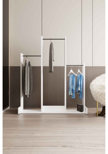 Decormet Salvitor 3lü Elbise Askısı Beyaz Çok Renkli