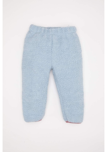 DeFacto Kız Bebek 2'li Takım Pelüş Fermuarlı Dik Yaka Sweatshirt Beli Lastikli Alt D6706A524WNBE216