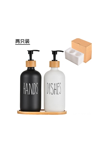 Teltree 500ml Ahşap Kapaklı Boston El Dezenfektanı Ve Şampuan Pompalı Set - 2'li Diğer
