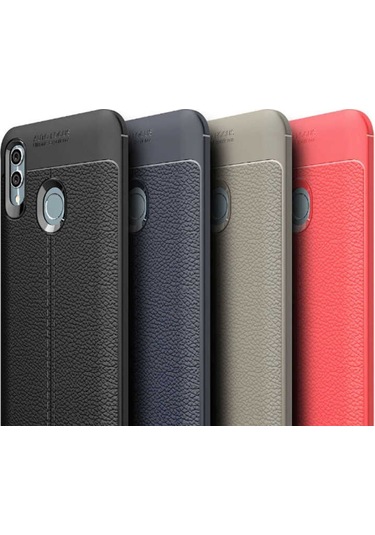 Huawei P Smart 2019 Kilif Deri Tarzi Niss Silikon Case 357682755