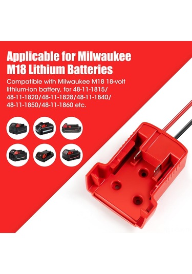 Xindoker Milwaukee M18 Akülü Akü İle Uyumlu Araç Atlama Bağlantısı - 1,75m 12 Awg Kablolu, Abs + Bakır Yapısı, Farklı Araç Ve Dış Etkinlikler İçin Yardımcı Başlatıcı