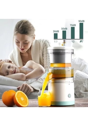 Wondernest Usb Taşınabilir Portakal Meyve Sıkacağı Elektrikli Şarj Beyaz Fx Beyaz