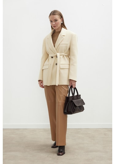 Manuka Deri Palazzo Paça Pantolon Camel