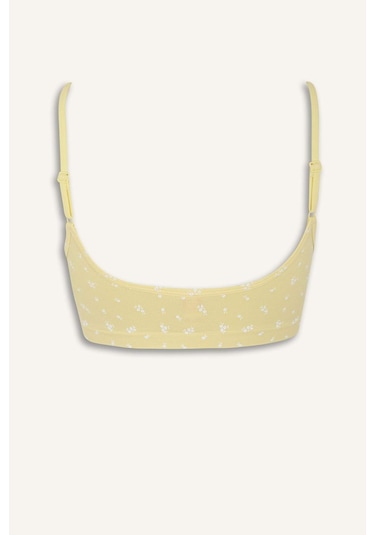 Defacto Kadın 2li Takım Desenli Seamles Kumaş Bralet Külot-fall İn Love E6601ax25smyl118 Sarı