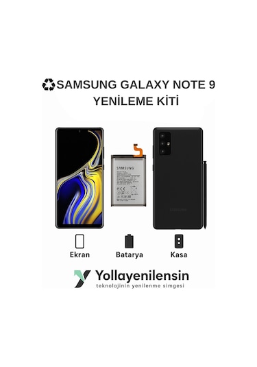 Samsung Galaxy Uyumlu Note 9  Kiti Ekran + Batarya + Arka Kasa e Eş Değer Kalite Parçal