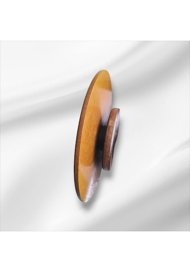 Ahşap Vernikli Yuvarlak Döner Sunumluk Tepsi