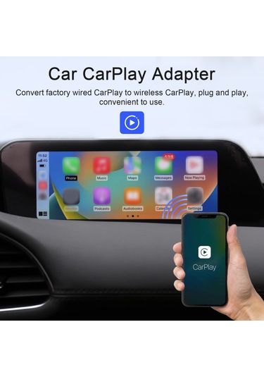 Skycıty Kablosuz Carplay Adaptörü Dongle Araba Kablolu Kablosuz Carplay Kutusu Usb-a/usb-c Tak Ve Çalıştır Fabrika Kablolu Carplay Araba İle Uyumlu