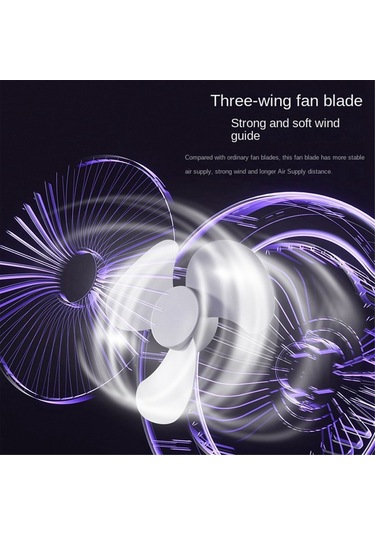 Soulader Mini Masaüstü Fanlı Led Işık - 2400mah Bataryalı, 3 Kademeli Ayarlanabilir Hız, Şarj Edilebilir Taşınabilir Kişisel Soğutucu