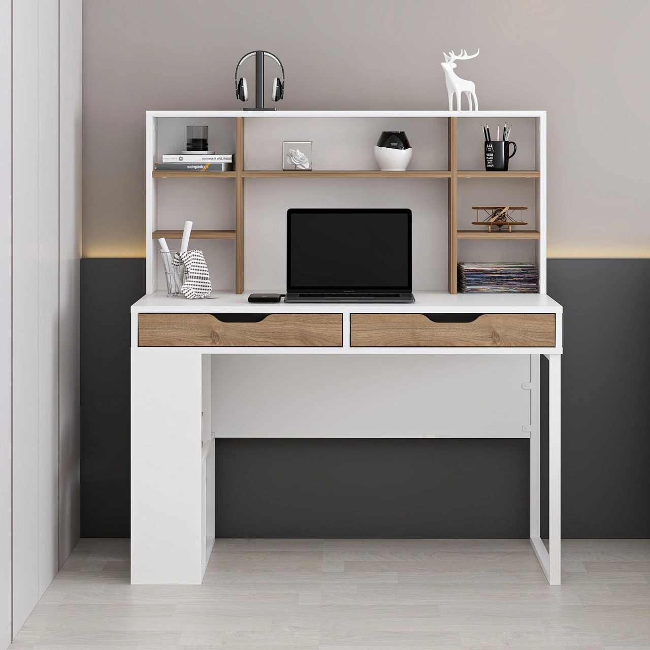 Mila Çalışma Masası - Beyaz/rahle Çok Renkli