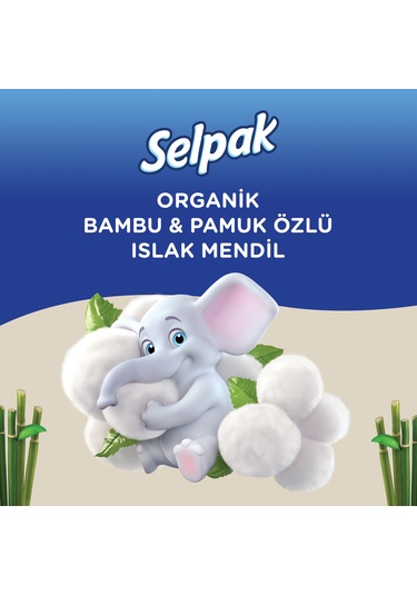Selpak Organik Bambu Ve Organik Pamuk Özlü Islak Mendil 12'li