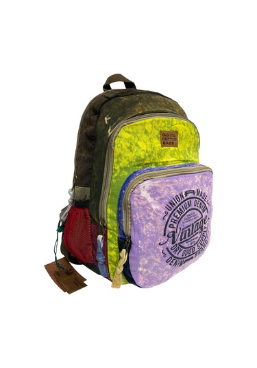 Kaliteli Vintage Disayn Sırt Gezi Çantası New Patchwork 5017 Yeşil