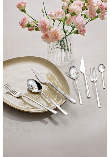 Emsan Ladin 84 Parça 12 Kişilik Çatal Kaşık Bıçak Seti Kutulu Gümüş