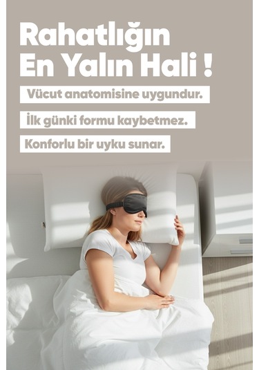 Büyük Boy Visco Yastık - Ortopedik Yastık - Süper Soft Uzun Visco Yastık - Hava Alabilir Kumaş Beyaz