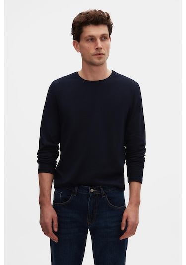 Ds Damat Slim Fit Lacivert Bisiklet Yaka %100 Pamuk Nefes Alabilen Uzun Kollu Body T-shirt 4hc14ort0007m 101