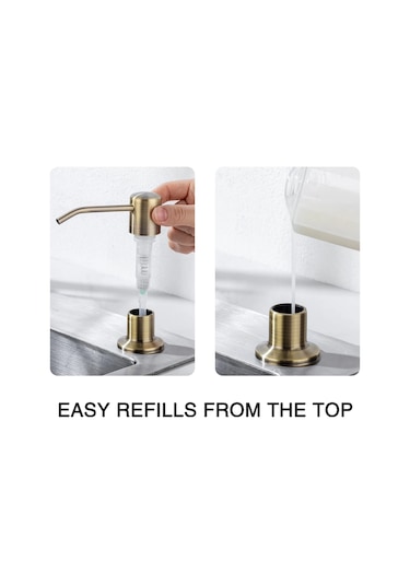 Orb-500ml 304 Paslanmaz Çelik Mutfak Lavabo Sıvı Sabunluk Fırçalanmış Nikel Siyah Deterjan El Pompaları Dağıtıcı Güverte Montaj