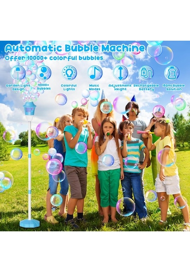 Ranyeek Mavi Otomatik Kabarcık Makinesi: Usb Şarjlı, Müzik Ve Led Işıklı, Çocuklar İçin Dışarıda Kamp Ve Parti Stüdyosu Mavi