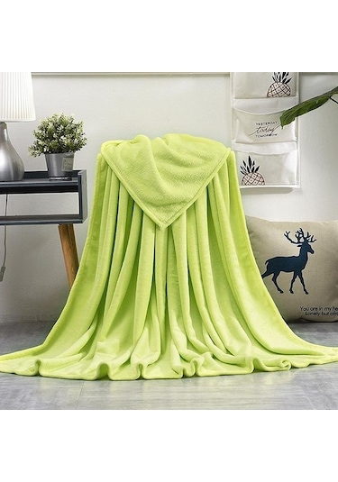 Yeşil Ev Düz Renk Flanel Ağırlıklı Battaniye Süper Sıcak Yumuşak Katı Atma Battaniyeler Kanepe Yatak Ç. K. Battaniye 55764645 Yeşil