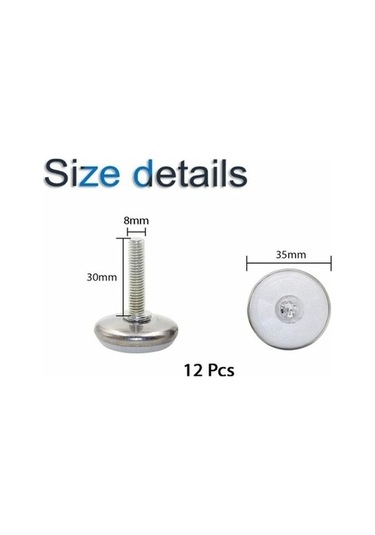 Flybuy Bosphorusboutique Mutfak Sandalye Ayakları 25mm Ayarlanabilir Dişli Şimli Sandalye Şaft Paketi Beyaz M8 -