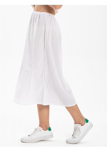 Jüpon Şile Bezi Pamuk Uzun Etek Astarı Tam Boy Jipon Beyaz Byz