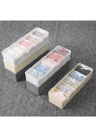 Novahub Moda Hollow Plastik Çekmece Dolap Saklama Kutusu İç Çorap Kravat Organizatör Beyaz Beyaz