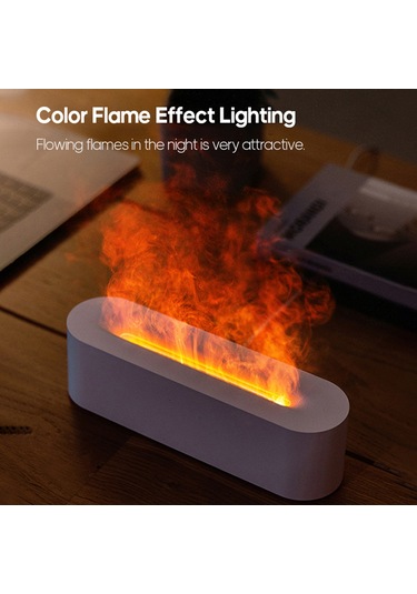 Dianziye Siyah Usb Ev Odası Nemlendirici, 150ml Hacim, 1h/3h/5h Zamanlayıcı, Renkli Alev Işıklı Tablo Üstü Aromaterapi Makinesi