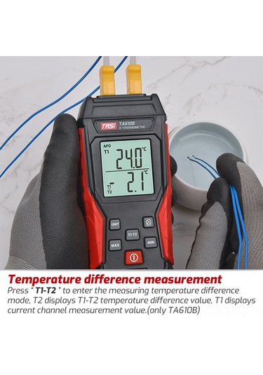 Maiyame Ta610a Endüstriyel Sıcaklık Ölçer K-tipi Termokuplaj Tek Kanal Lcd Geri Aydınlatmalı Veri Saklama Sıcaklık Ölçme Cihazı Siyah-kırmızı Pil Yok