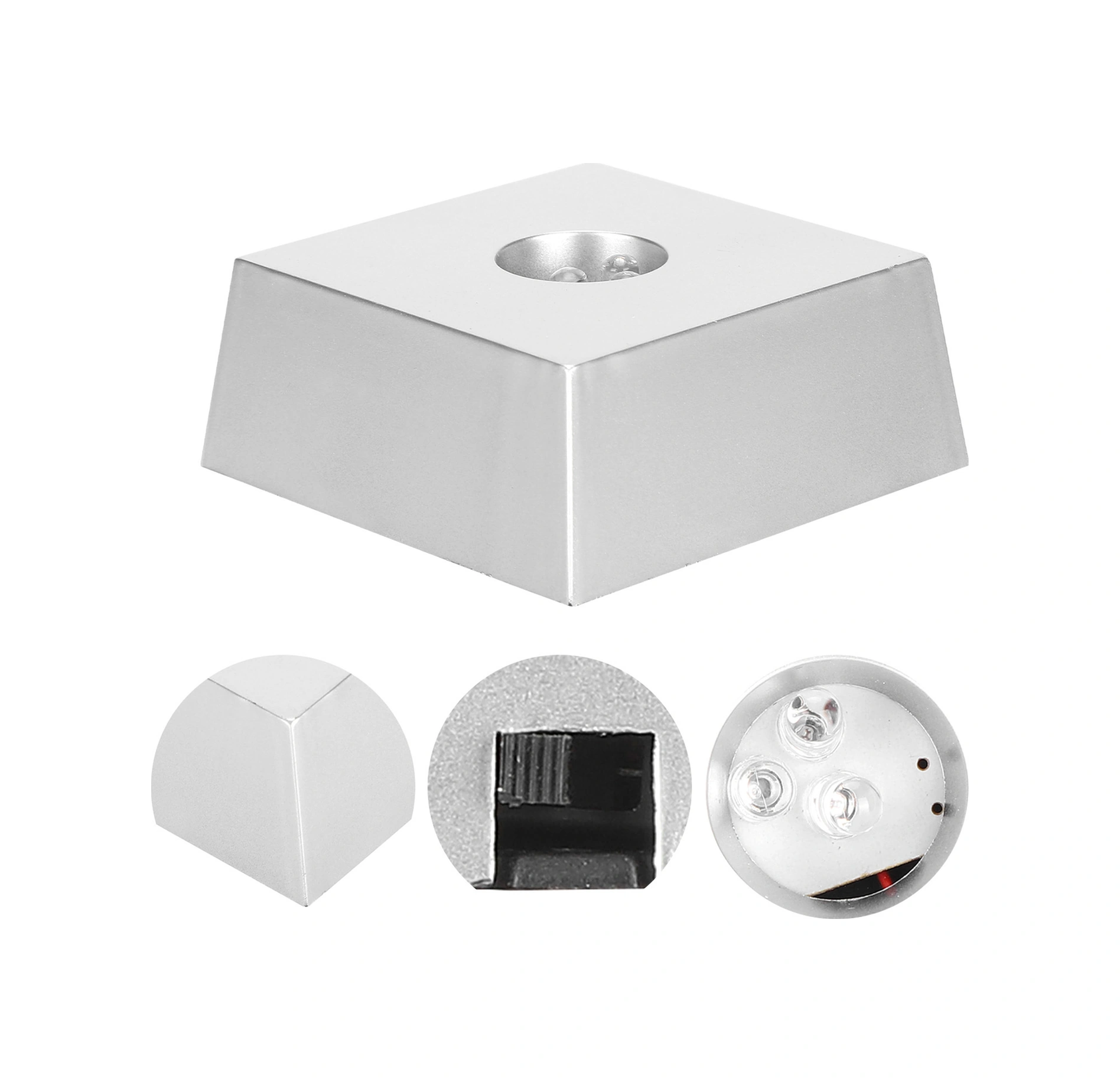 Wezone Küçük Trapezoid Plastik Lambaderi - Kristal, Cam Nesneler İçin Renkli Sürekli Değişen Aydınlatma Aksesuarı Pil Yok Diğer