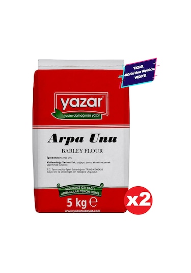 Yazar Taş Değirmende Öğütülmüş Arpa Unu 2 x 5 KG