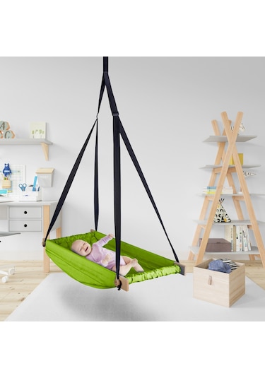 Bundera Flow Yeşil Ahşap Yaylı Zıpzıp Hamak Beşik Hoppala